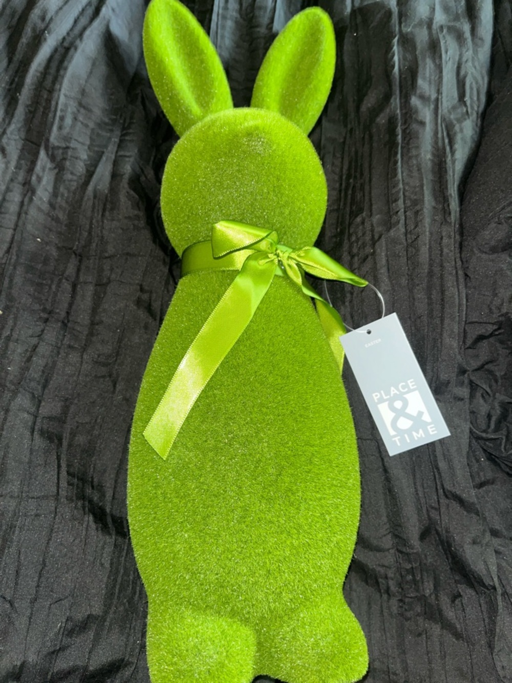 18” Flocked Bunny with bow